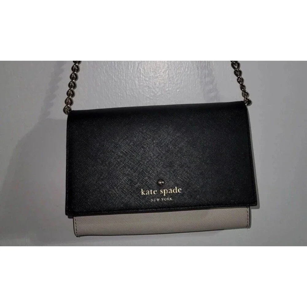 *RARE VTG* Kate Spade-Purse-Charlotte Street Colorblock Alek Ostrich Paig-Black